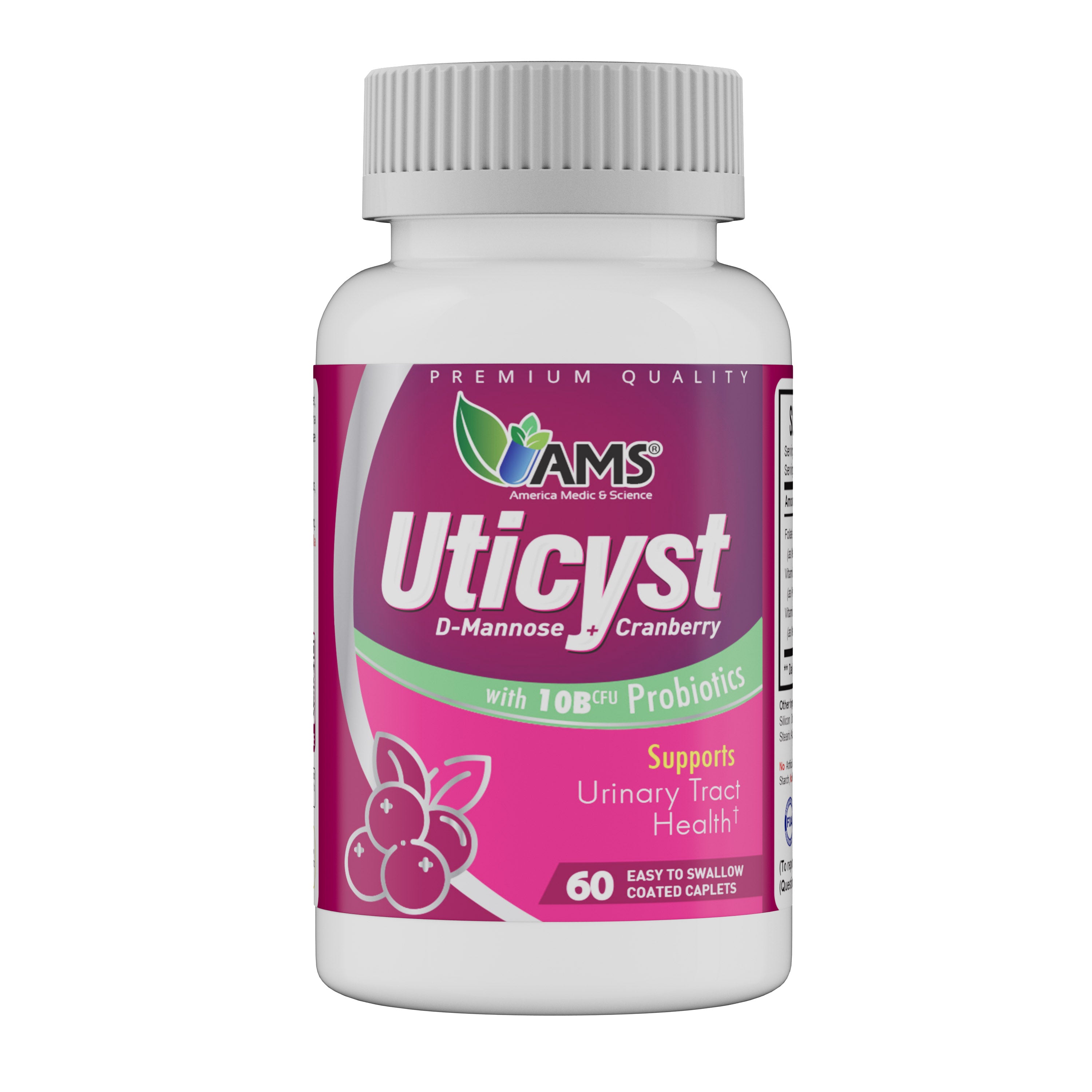 AMS® UtiCyst | Probiotic + Cranberry + D-Mannose Urinary Support