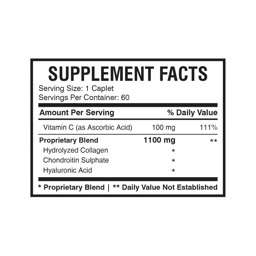 CollaCaps (60 Caplets) | Collagen and Hyaluronic Acid Supplement with Vitamin C