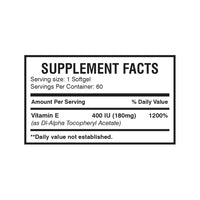 Vitamin E 400 IU (60 Softgels) | Supports Immune System & Vision Health
