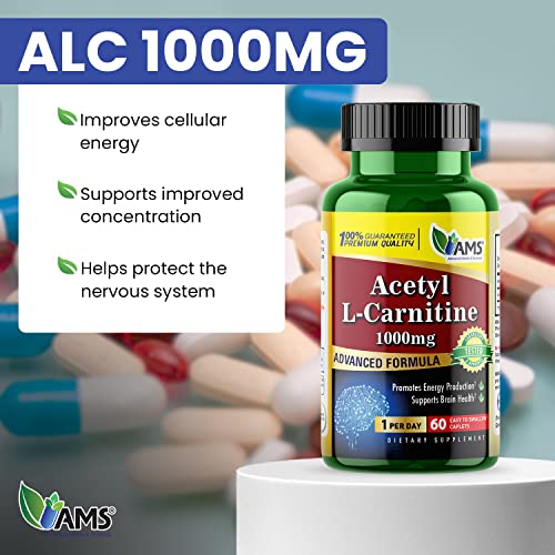 AMS Acetyl L-Carnitine 1000mg - Boost Energy, Focus & Nerve Health US | America Medic & Science AMS Acetyl L-Carnitine 1000mg - Boost Energy, Focus & Nerve Health US | America Medic & Science