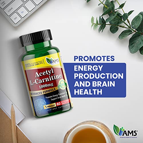 AMS Acetyl L-Carnitine 1000mg - Boost Energy, Focus & Nerve Health US | America Medic & Science AMS Acetyl L-Carnitine 1000mg - Boost Energy, Focus & Nerve Health US | America Medic & Science