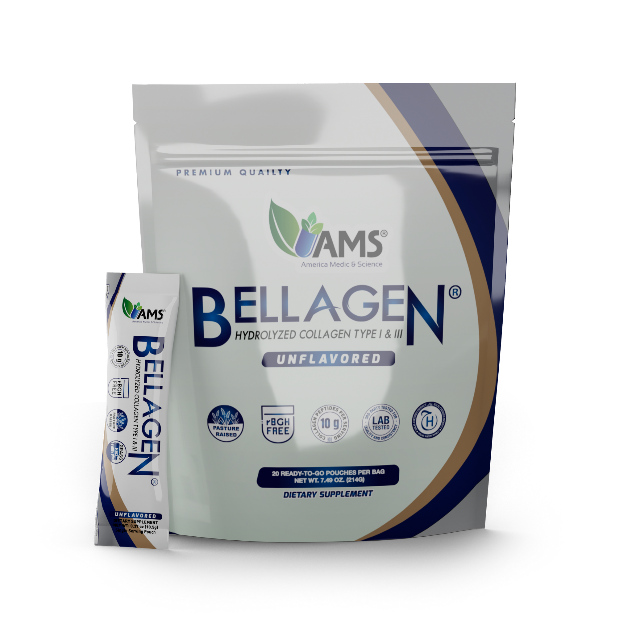 Bellagen Collagen Peptide Powder | Hydrolyzed Type I & III Collagen + Hyaluronic Acid