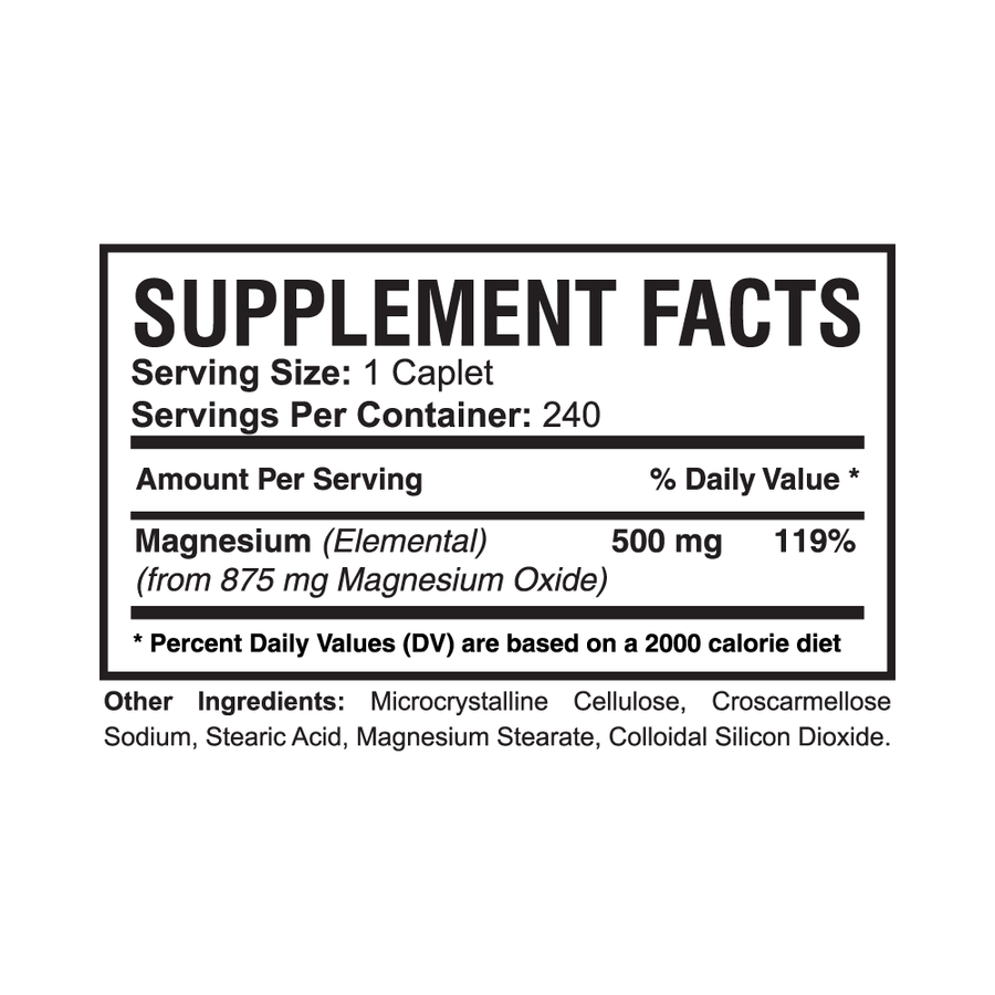 Magnesium Oxide 500mg (240 Caplets)